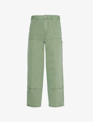 OBEY: Bigwig Carpenter patch-pockets wide-leg relaxed-fit denim trousers