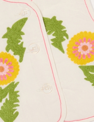 MOLO: Floral-Embroidered Cotton Waistcoat 3-14 Years