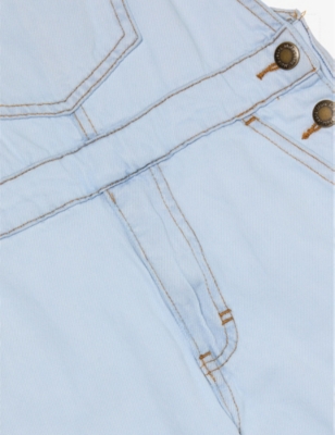 Shop Molo Aer Patch-pockets Woven-blend Dungarees 5-14 Years Bleached Drapy
