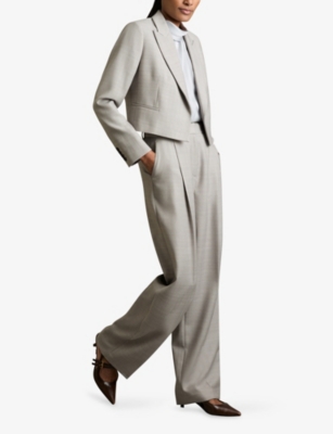 REISS: Harper Cropped Wool-Blend Blazer