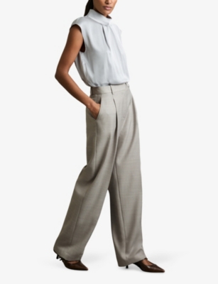 REISS: Harper Wide-Leg Wool-Blend Trousers