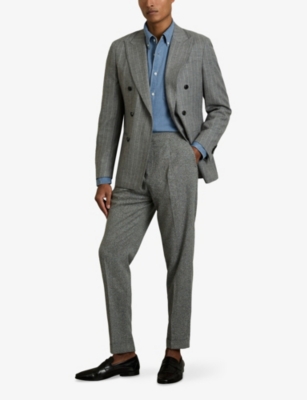 REISS: Kittle Long-Sleeve Denim Piqué Shirt