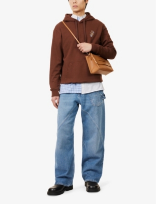 JW ANDERSON: Brand-Embroidered Kangaroo-Pocket Cotton-Jersey Hoody