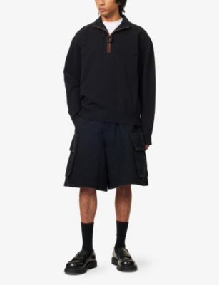 JW ANDERSON: Funnel-Neck Half-Zip Cotton Sweatshirt