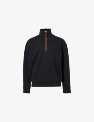 JW ANDERSON: Funnel-Neck Half-Zip Cotton Sweatshirt