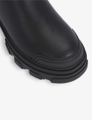 Kg Kurt Geiger Womens Black Trekker Sock2 Ankle-length Faux-leather Boots In Black