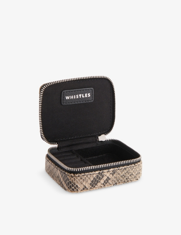 Lotta snake-print leather jewellery box