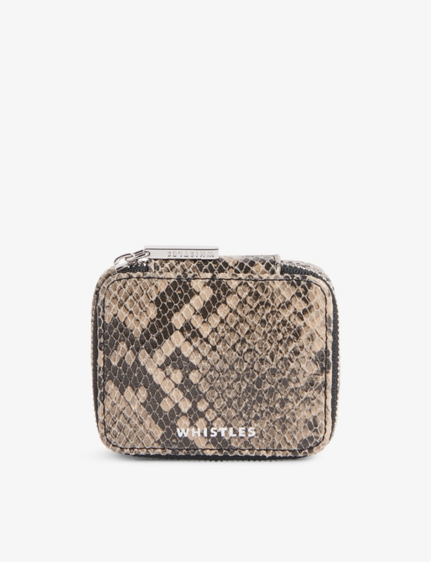 Lotta snake-print leather jewellery box