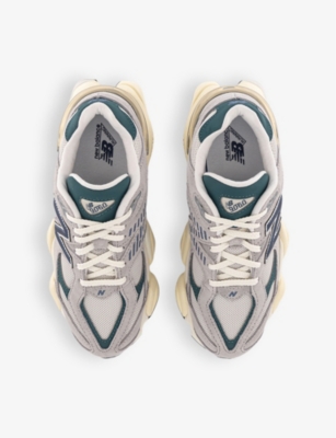 New Balance 9060 Leather And Mesh Sneakers In Concrete