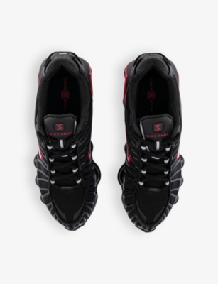 NIKE: Shox TL leather, mesh and shell low-top trainers
