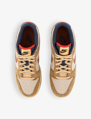 NIKE MENS NIKE DUNK LOW RETRO SUEDE LOW-TOP TRAINERS 