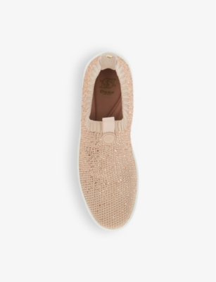 DUNE WOMENS BLUSH FABRIC ELEMENTS FLY KNIT PLATFORM KNITTED LOW-TOP TRAINERS EUR 39 / 6 UK 