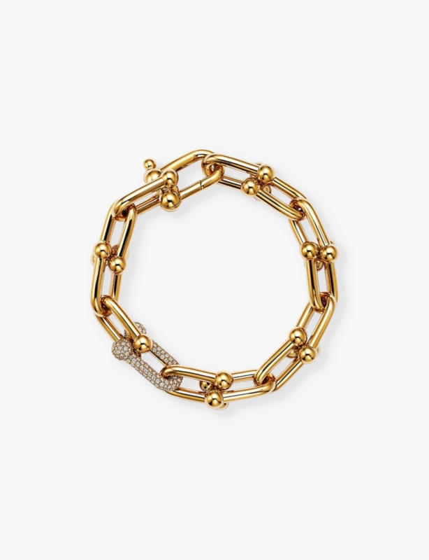 Tiffany HardWear Double Link 18ct yellow-gold and 1.70ct pavé-diamond bracelet