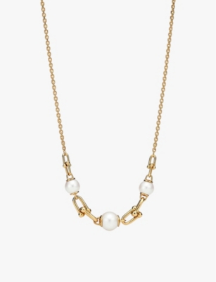 TIFFANY & CO: Tiffany HardWear Link 18ct yellow-gold and freshwater pearl necklace