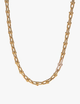 Tiffany & Co Womens Yellow Gold Tiffany Hardwear Medium Link 18ct Yellow-gold And 1.39ct Diamond Necklace