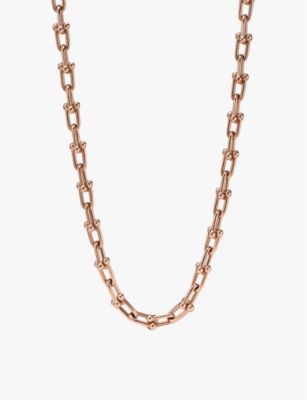 Tiffany & Co Womens Rose Gold Tiffany Hardwear Medium Link 18ct Rose-gold Necklace