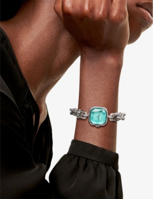 Tiffany & Co Hardwear Sterling-silver, Steel And 0.07ct Diamond Watch In Silver