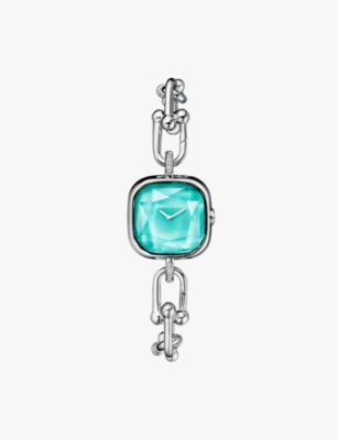 TIFFANY & CO: Tiffany HardWear sterling-silver, steel and 0.07ct diamond watch