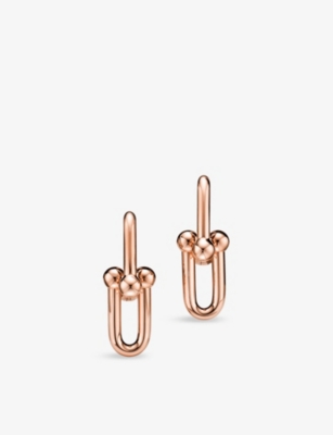 TIFFANY & CO: Tiffany HardWear Medium Link 18ct rose-gold drop earrings