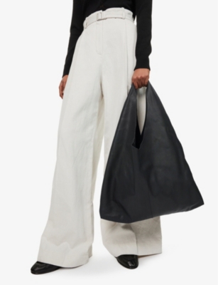 THE ROW WOMENS BLACK ANS NEW BINDLE LEATHER HOBO BAG 