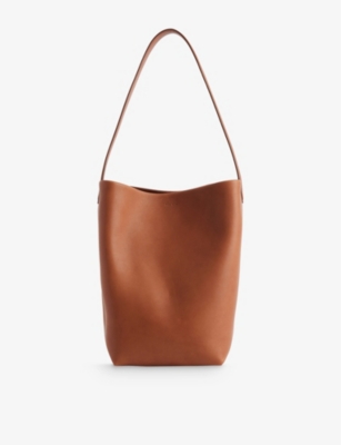 The Row Womens Dark Cuir N/s Park Medium Leather Tote Bag In Dark Cuir