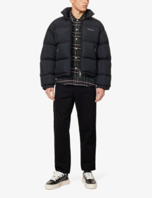 COLE BUXTON: Cropped high-neck relaxed-fit shell-down jacket