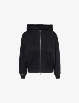 Mens Cole Buxton Distressed Long-Sleeves Relaxed-Fit Cotton-Jersey Hoody