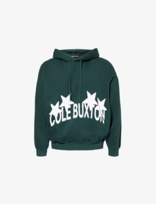 Mens Cole Buxton 4 Star Kangaroo-Pocket Relaxed-Fit Cotton-Jersey Hoody