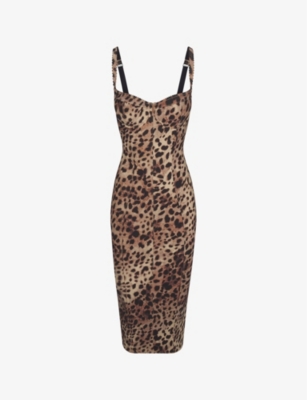 SKIMS: Dolce & Gabbana x SKIMS picot-trim slim-fit stretch-woven midi dress