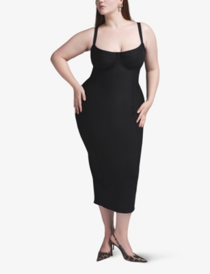 SKIMS: Dolce & Gabbana x SKIMS picot-trim slim-fit stretch-woven midi dress