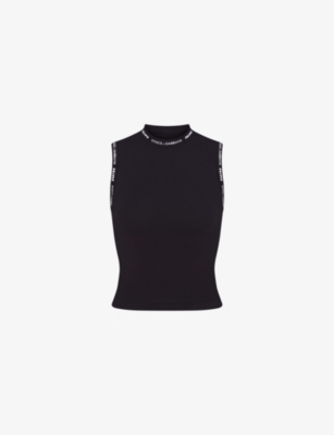 SKIMS: Dolce & Gabbana x SKIMS mock-neck sleeveless stretch-cotton top