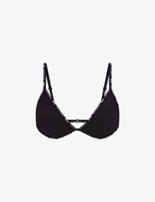 SKIMS: Dolce & Gabbana x SKIMS logo-trim stretch-jersey triangle bra