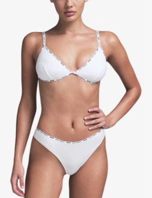 SKIMS: Dolce & Gabbana x SKIMS logo-trim stretch-jersey triangle bra