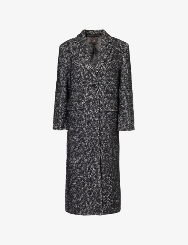 Quinn single-breasted wool-blend coat
