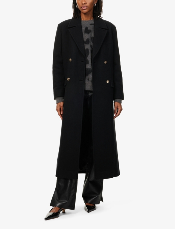 Raleigh double-breasted wool-blend coat