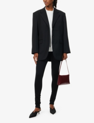 ANINE BING: Sara single-breasted oversized woven blazer