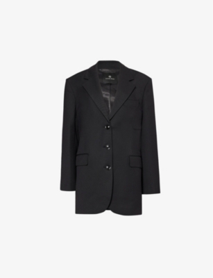 ANINE BING: Sara single-breasted oversized woven blazer