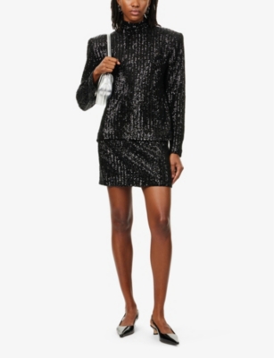 ANINE BING: Tierra high-waist sequinned mini skirt