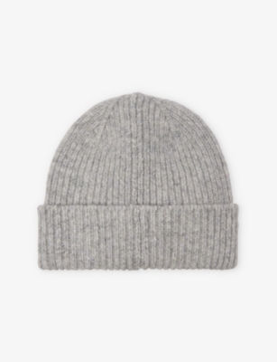ANINE BING: Elia logo-embroidery knitted beanie hat