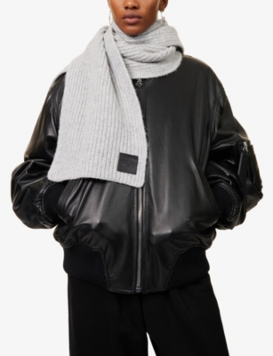 ANINE BING: Hannah purl-knit knitted scarf