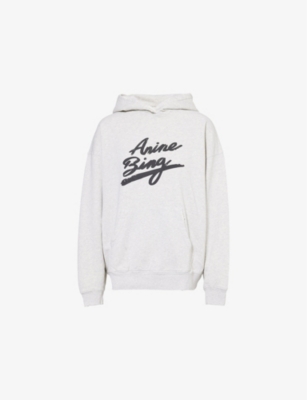 ANINE BING: Harvey logo-print oversized cotton-jersey hoody