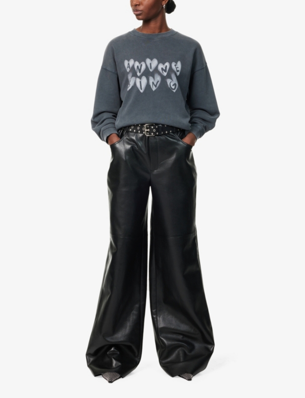 Spencer brand-and-heart-print cotton-jersey sweatshirt
