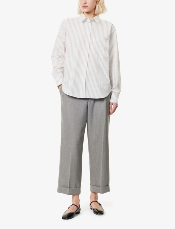 Braxton Stripe Long-Sleeve Cotton Shirt