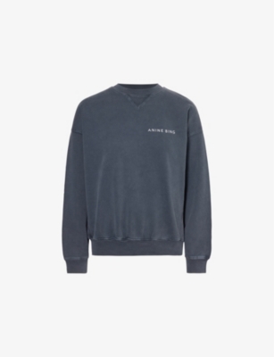 ANINE BING: Jaci brand-and-graphic-print print cotton-jersey sweatshirt