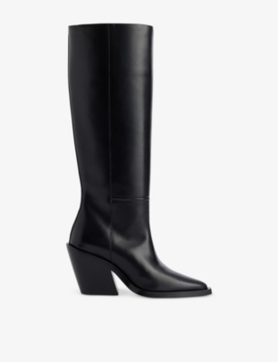 ANINE BING: Tall Bekah brand-plaque leather boots