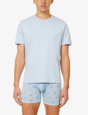 Justwears Mens The Cool Short-sleeve Organic-cotton Blend Jersey T-shirt Light Blue In Light Blue