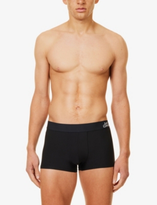 Justwears Mens Pack Of Two Moisture-wicking Stretch-jersey Boxers Black In Black