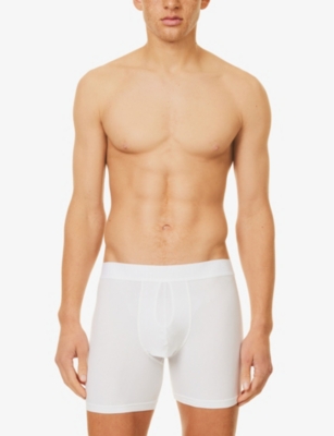Justwears Mens Pack Of Three Moisture-wicking Stretch-jersey Boxers White In White