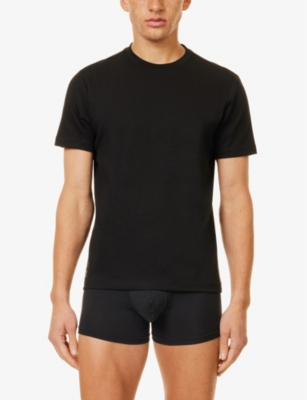 Justwears Mens Black The Comfort Moisture-wicking Short-sleeve Stretch-jersey T-shirt In Black