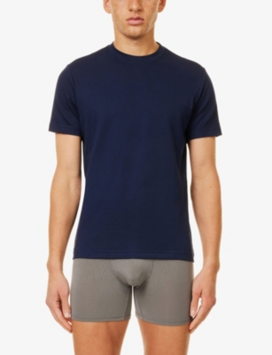 Justwears Mens Navy The Comfort Moisture-wicking Short-sleeve Stretch-jersey T-shirt In Navy